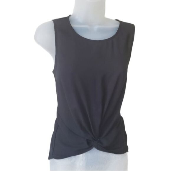 BCBGENERATION Womens Top XSmall Sheer Sleeveless Black Crop Knot Front Goth Punk - Picture 8 of 10